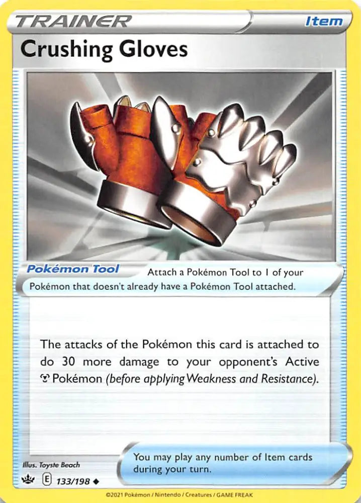 Crushing Gloves (133/198) [Sword & Shield: Chilling Reign] - Pokemon Single
