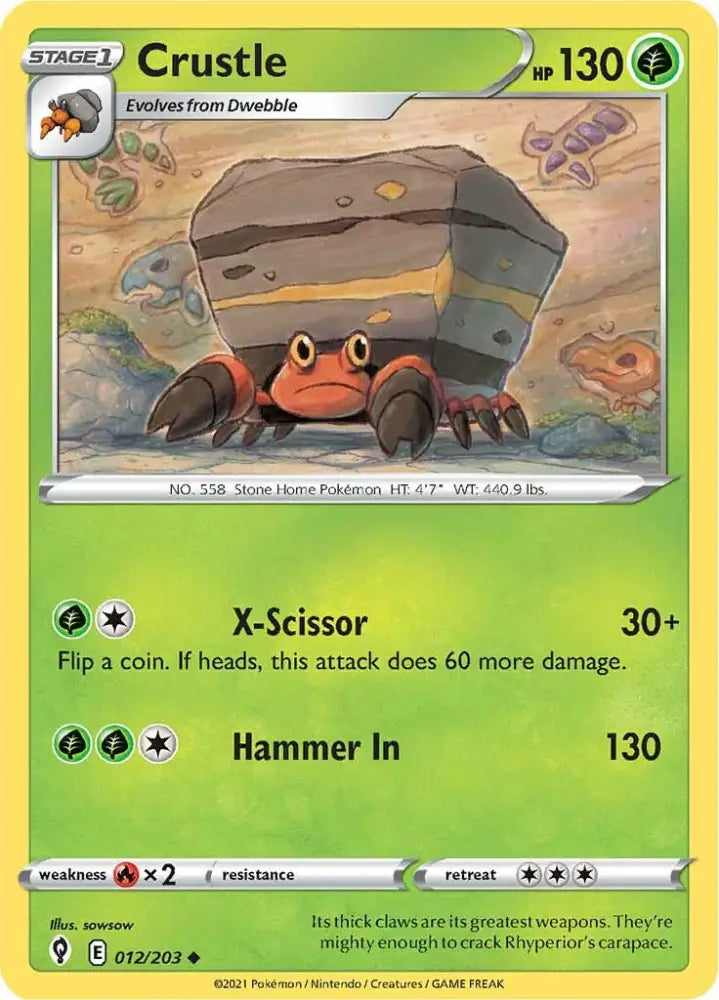 Crustle (012/203) [Sword & Shield: Evolving Skies] - Pokemon Single