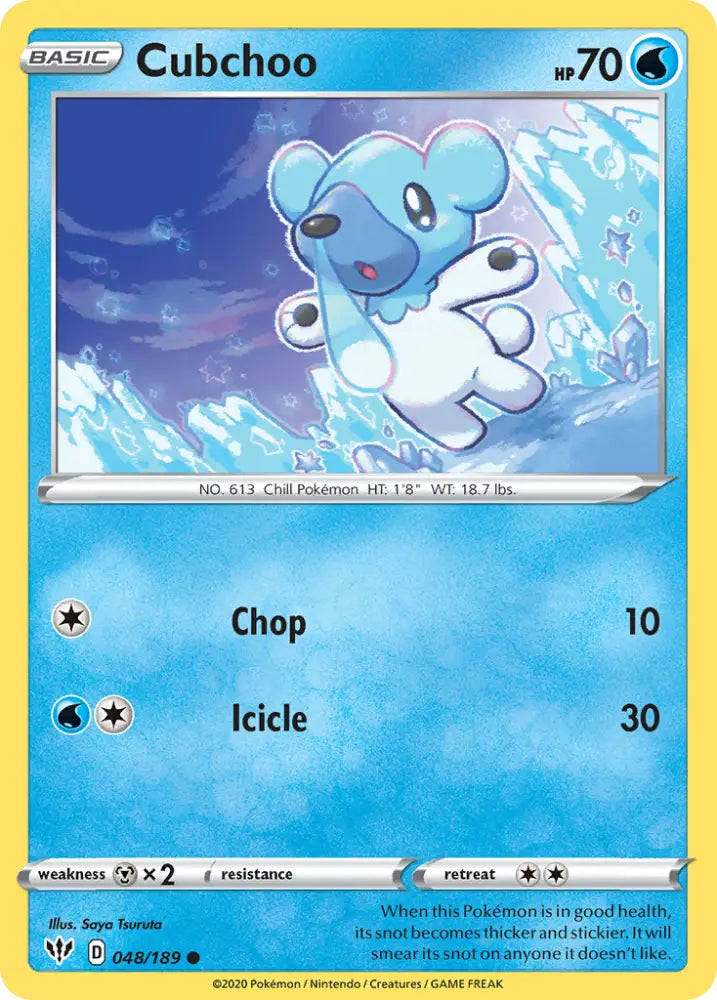 Cubchoo (048/189) [Sword & Shield: Darkness Ablaze] - Pokemon Single
