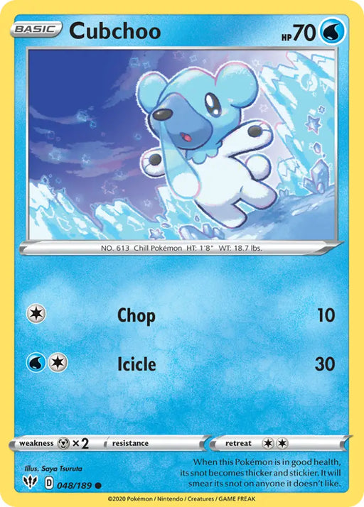 Cubchoo (048/189) [Sword & Shield: Darkness Ablaze] - Pokemon Single