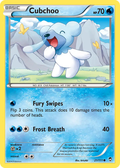 Cubchoo (21/111) [XY: Furious Fists] - Pokemon Single