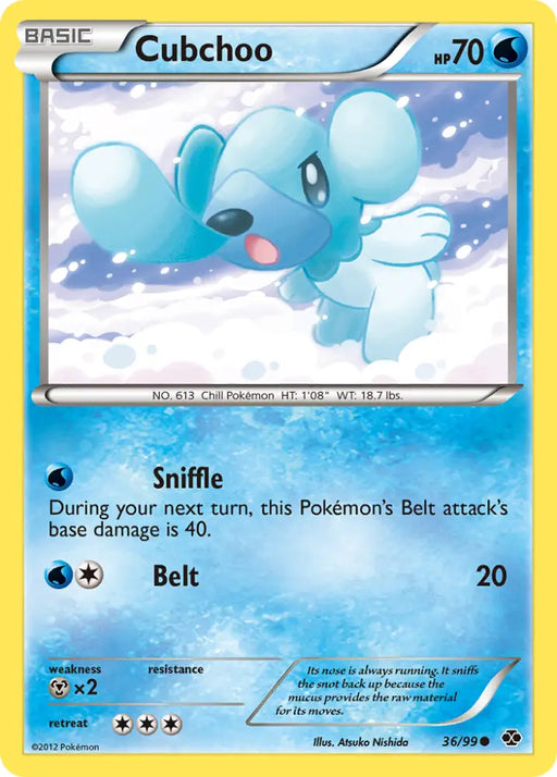 Cubchoo (36/99) [Black & White: Next Destinies] - Pokemon Single