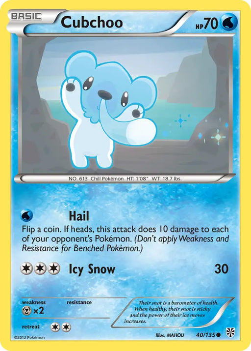 Cubchoo (40/135) [Black & White: Plasma Storm] - Pokemon Single