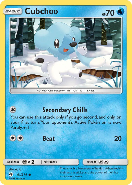 Cubchoo (61/214) [Sun & Moon: Lost Thunder] - Pokemon Single