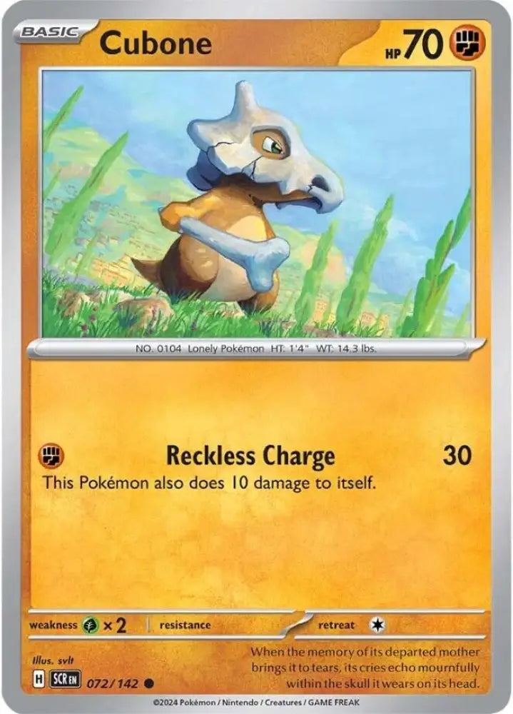 Cubone (072/142) [Scarlet & Violet: Stellar Crown] - Pokemon Single