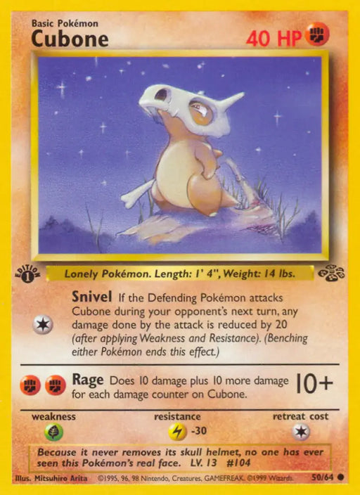 Cubone (50/64) [Jungle 1st Edition] - Pokemon Single