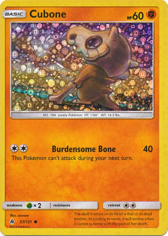 Cubone (57/131) (General Mills Promo) [Sun & Moon: Forbidden Light] - Pokemon Single