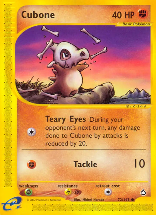 Cubone (72/147) [Aquapolis] - Pokemon Single
