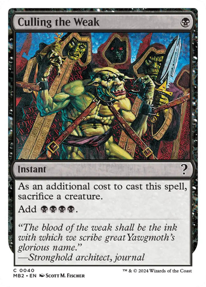 Culling the Weak (White Border) [Mystery Booster 2] - MTG Single