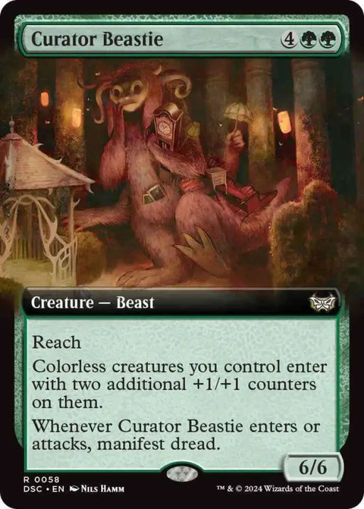 Curator Beastie (Extended Art) [Duskmourn: House of Horror Commander] - MTG Single