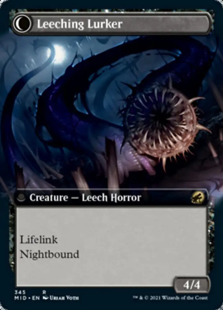 Curse of Leeches // Leeching Lurker (Extended Art) [Innistrad: Midnight Hunt] - MTG Single