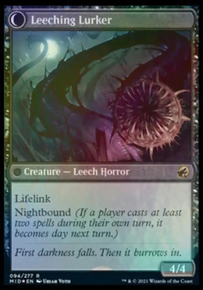 Curse of Leeches // Leeching Lurker [Innistrad: Midnight Hunt Prerelease Promos] - MTG Single