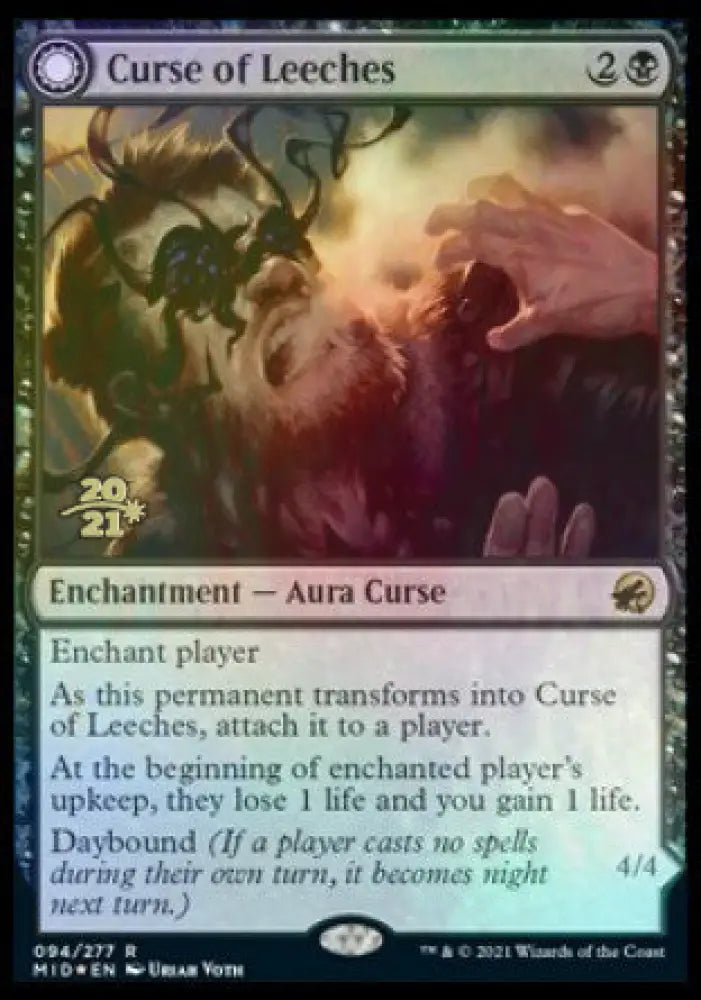 Curse of Leeches // Leeching Lurker [Innistrad: Midnight Hunt Prerelease Promos] - MTG Single