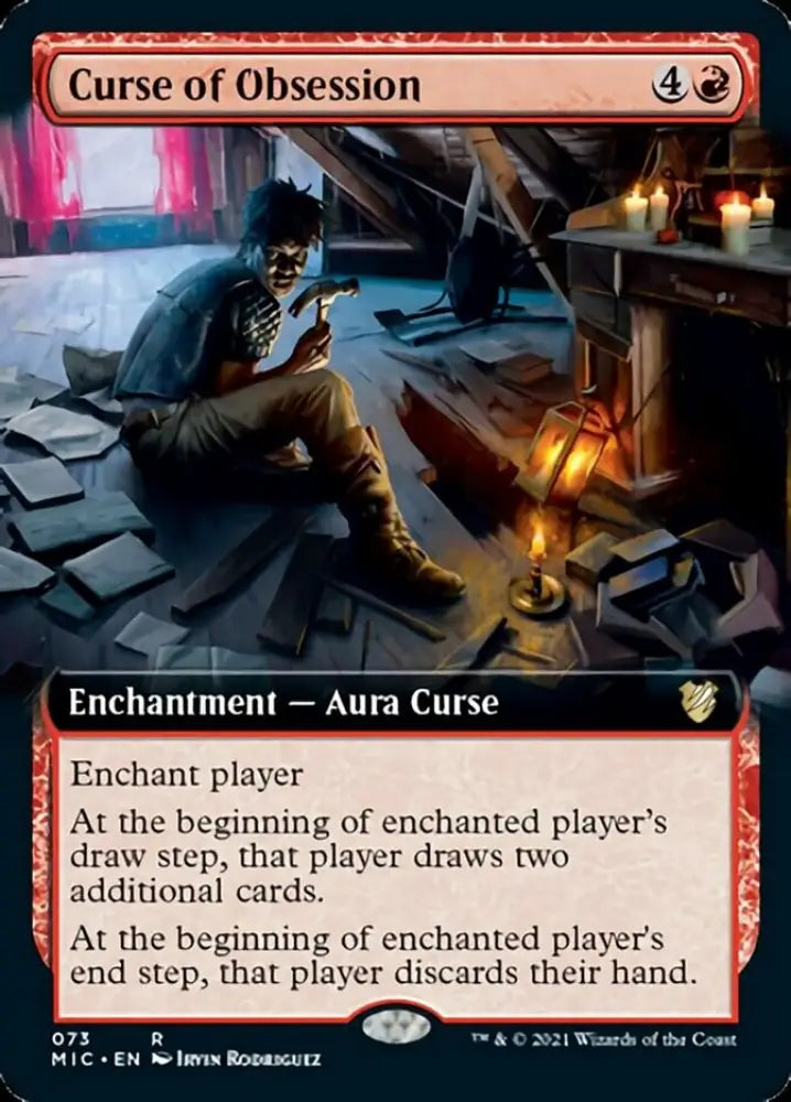 Curse of Obsession (Extended Art) [Innistrad: Midnight Hunt Commander] - MTG Single