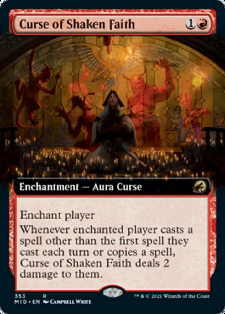 Curse of Shaken Faith (Extended Art) [Innistrad: Midnight Hunt] - MTG Single