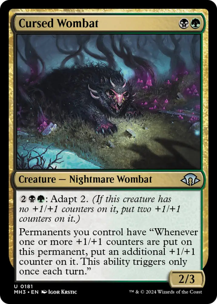 Cursed Wombat [Modern Horizons 3] - MTG Single