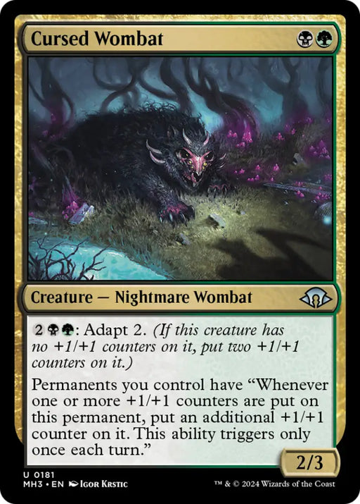 Cursed Wombat [Modern Horizons 3] - MTG Single