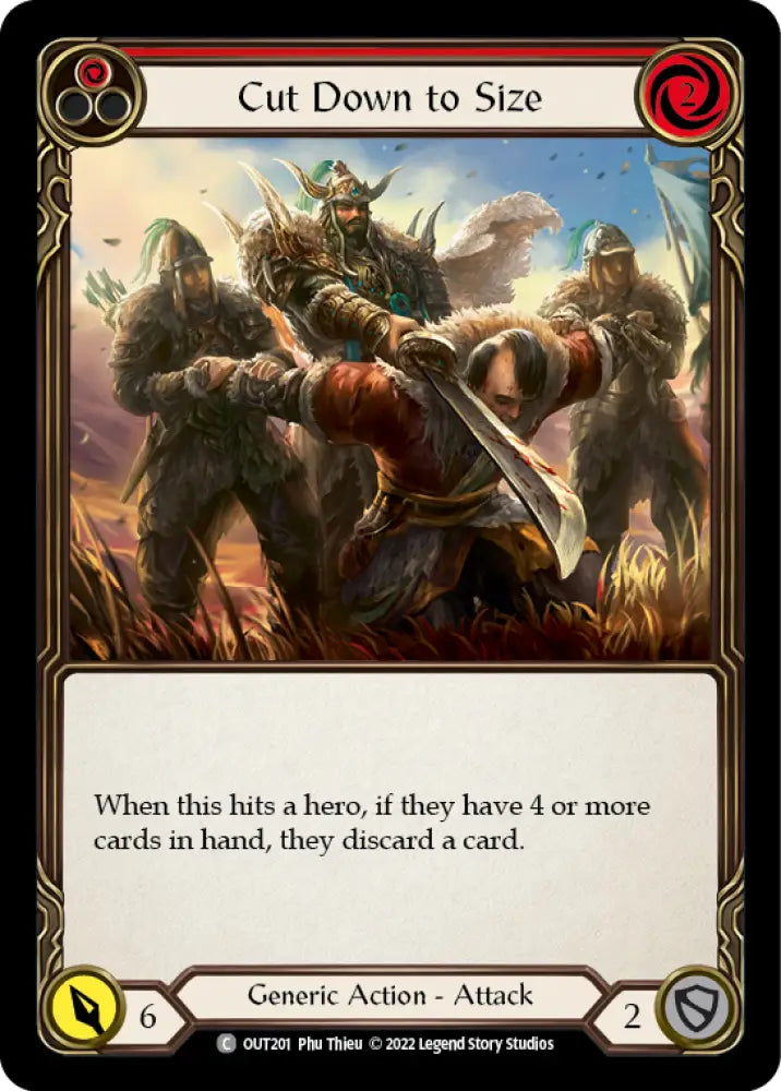 Cut Down to Size (Red) [Outsiders] Rainbow Foil - Flesh And Blood Single