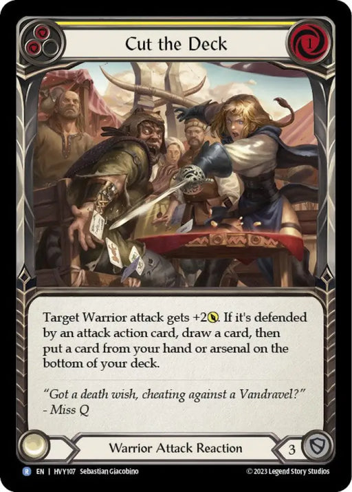 Cut the Deck (Yellow) [Heavy Hitters] Rainbow Foil - Flesh And Blood Single