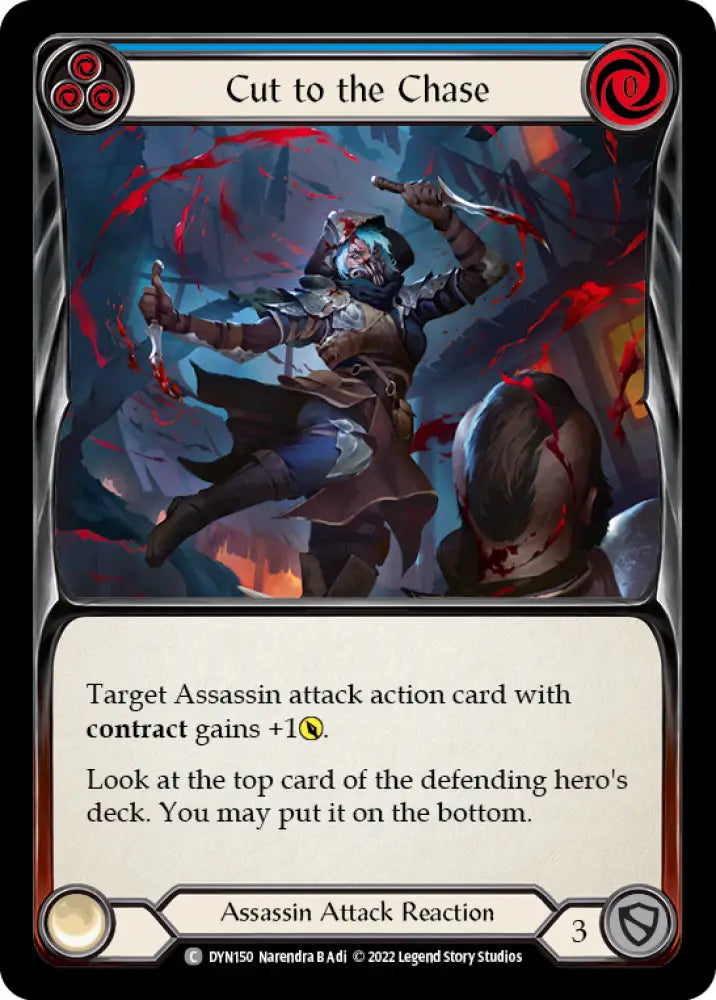 Cut to the Chase (Blue) [Dynasty] Rainbow Foil - Flesh And Blood Single