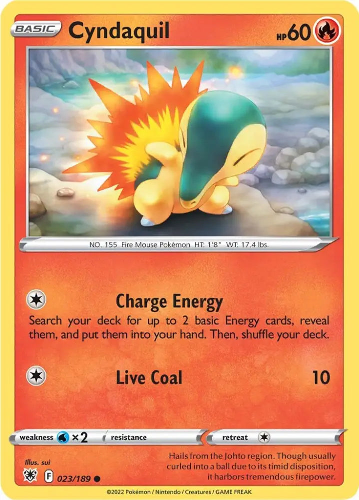 Cyndaquil (023/189) [Sword & Shield: Astral Radiance] - Pokemon Single