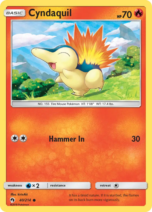 Cyndaquil (40/214) [Sun & Moon: Lost Thunder] - Pokemon Single