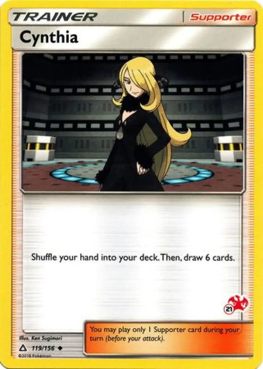 Cynthia (119/156) (Charizard Stamp #21) [Battle Academy 2020] - Pokemon Single