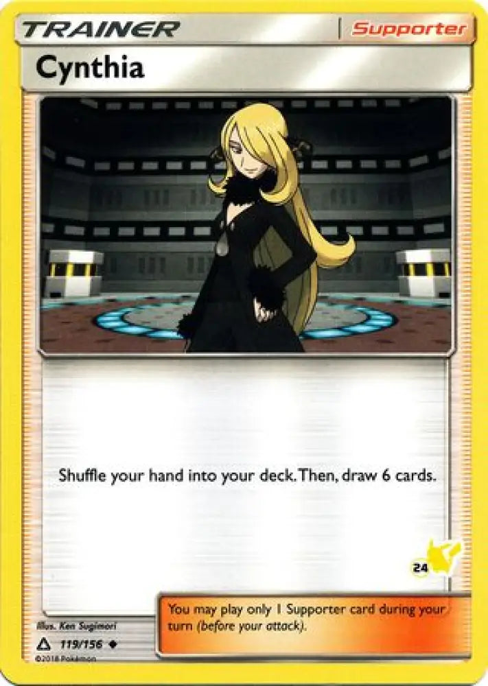 Cynthia (119/156) (Pikachu Stamp #24) [Battle Academy 2020] - Pokemon Single