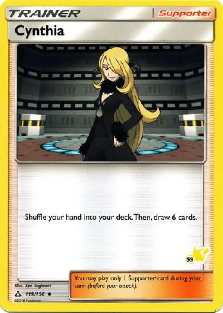 Cynthia (119/156) (Pikachu Stamp #59) [Battle Academy 2020] - Pokemon Single