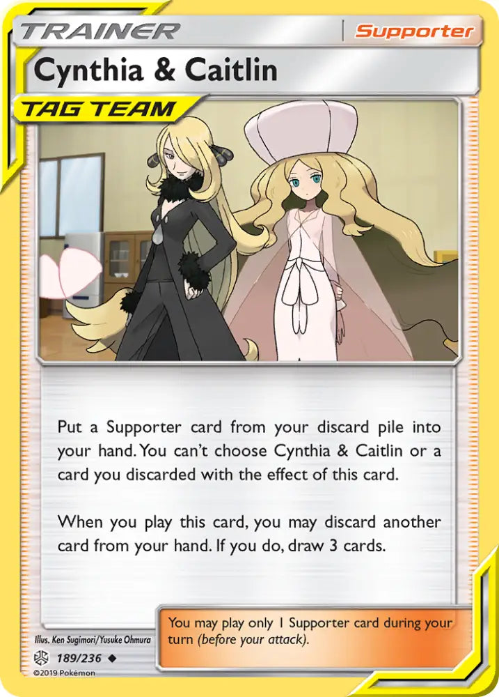 Cynthia & Caitlin (189/236) [Sun & Moon: Cosmic Eclipse] - Pokemon Single