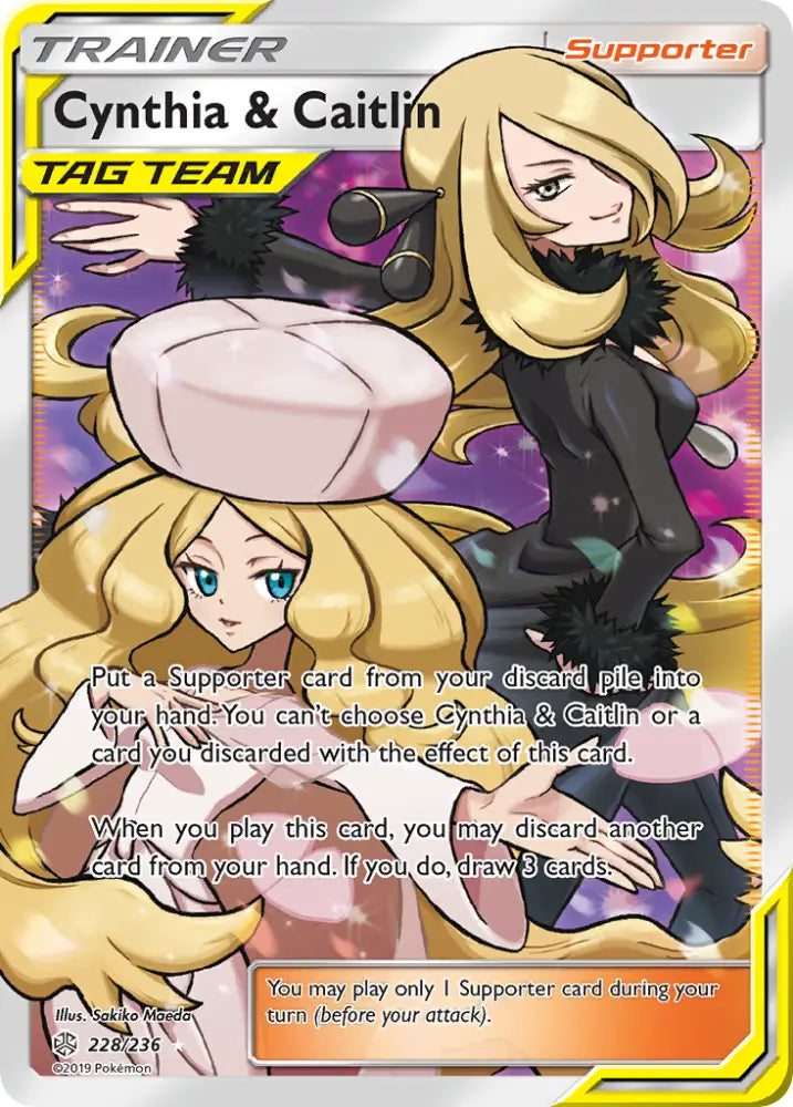 Cynthia & Caitlin (228/236) [Sun & Moon: Cosmic Eclipse] - Pokemon Single