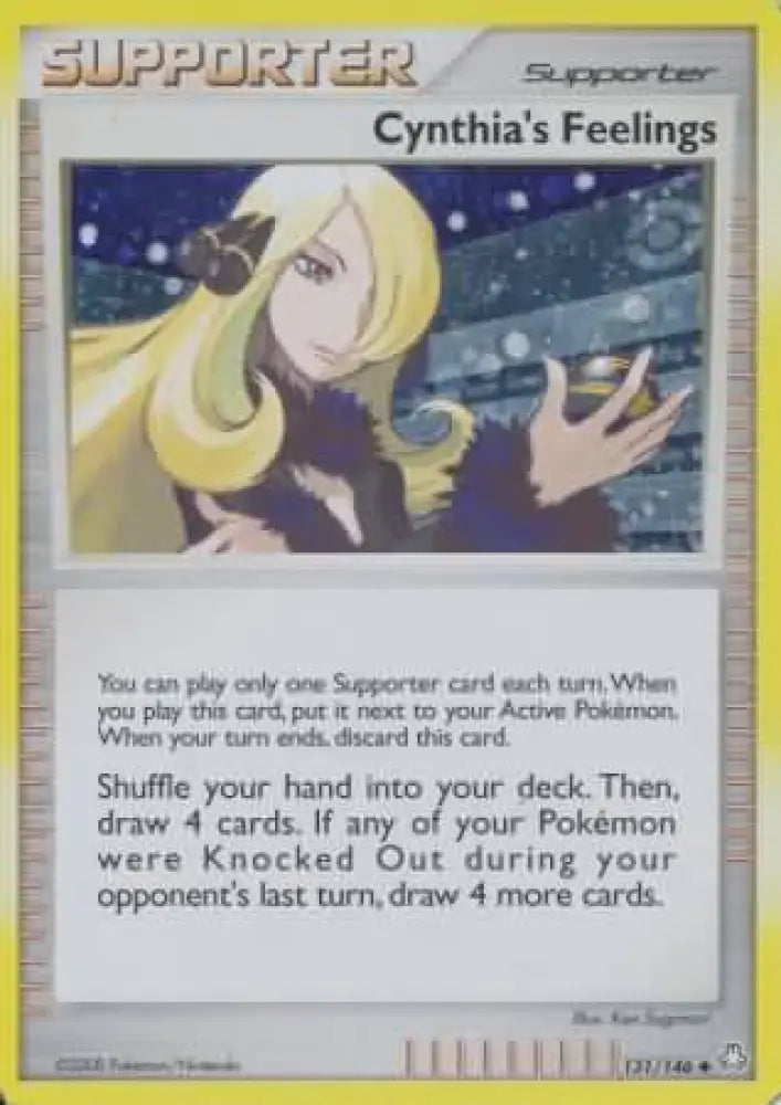 Cynthia’s Feelings (131/146) (Cosmos Holofoil) [Diamond & Pearl: Legends Awakened] - Pokemon Single