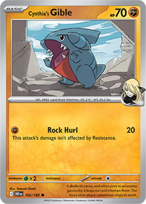 Cynthia’s Gible (102/182) [SV10: Destined Rivals] - Pokemon Single