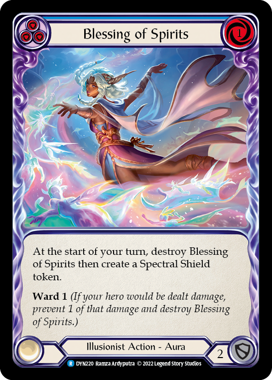 Blessing of Spirits (Blue) [Dynasty] Rainbow Foil