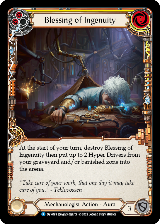 Blessing of Ingenuity (Yellow) [Dynasty] Rainbow Foil