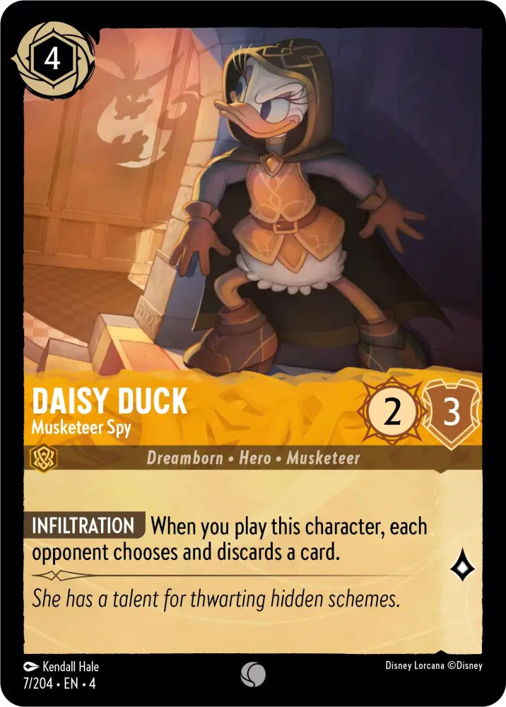 Daisy Duck - Musketeer Spy (7/204) [Ursula’s Return] - Lorcana Single