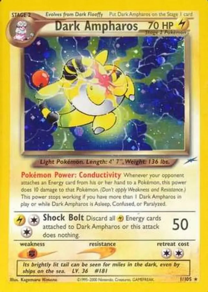 Dark Ampharos (1/105) [Neo Destiny Unlimited] - Pokemon Single