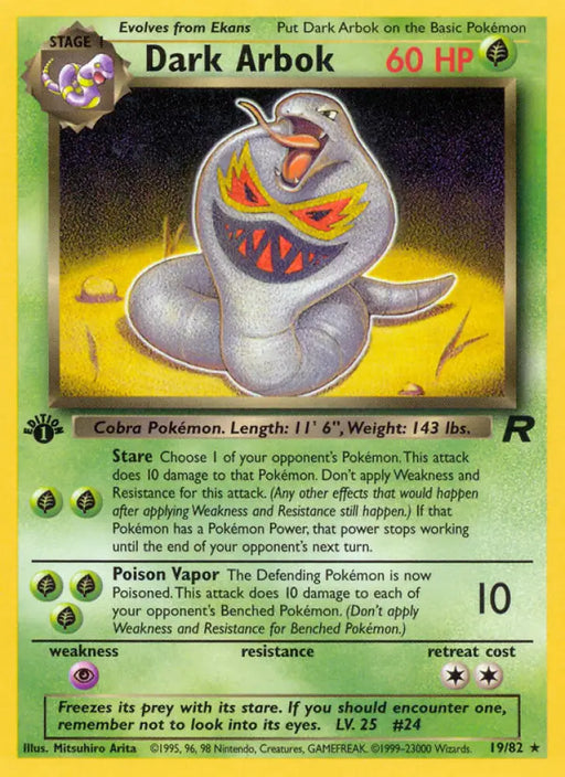 Dark Arbok (19/82) [Team Rocket 1st Edition] - Pokemon Single
