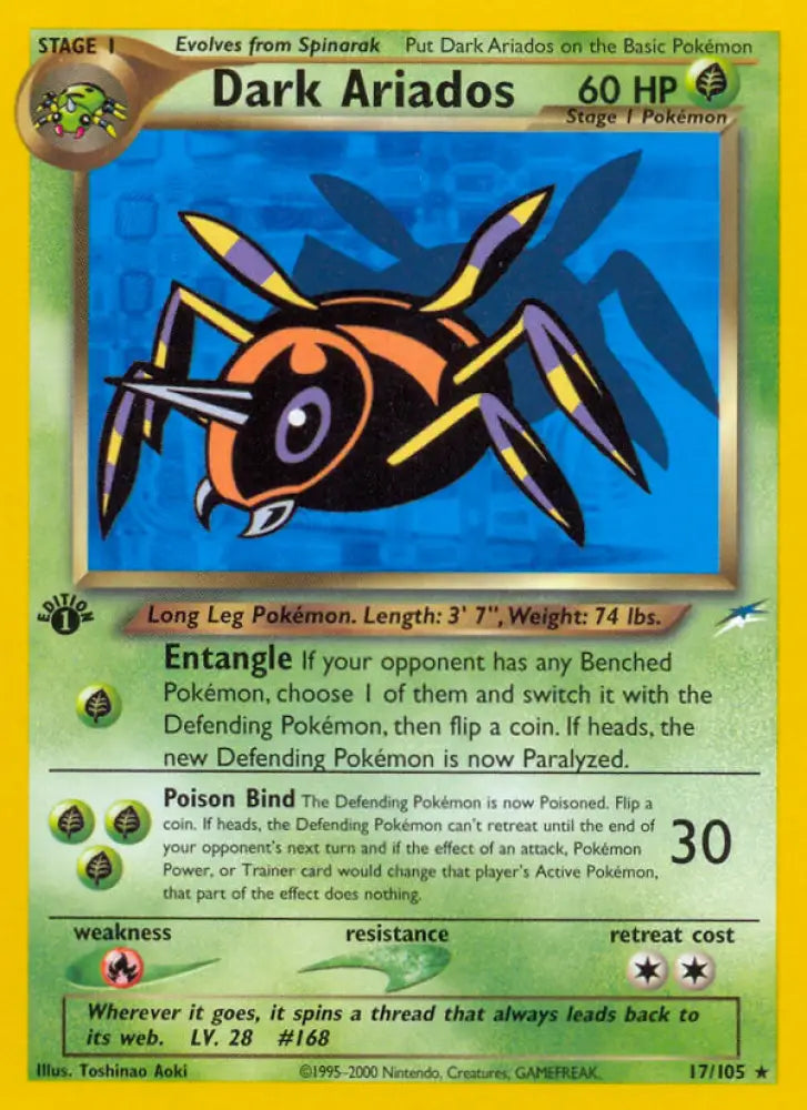Dark Ariados (17/105) [Neo Destiny 1st Edition] - Pokemon Single