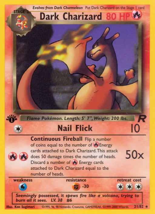 Dark Charizard (21/82) [Team Rocket 1st Edition] - Pokemon Single