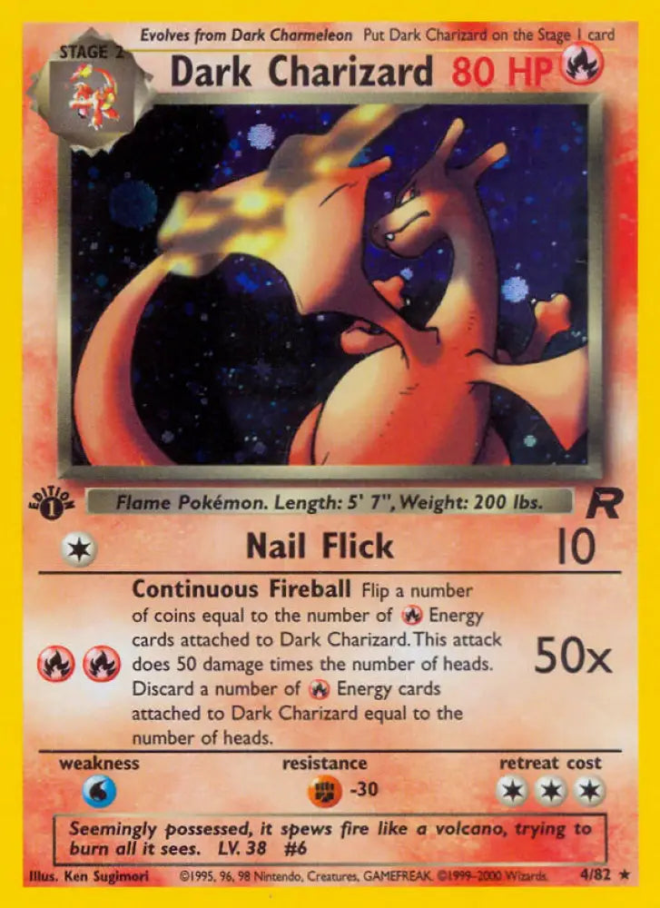 Dark Charizard (4/82) [Team Rocket 1st Edition] - Pokemon Single