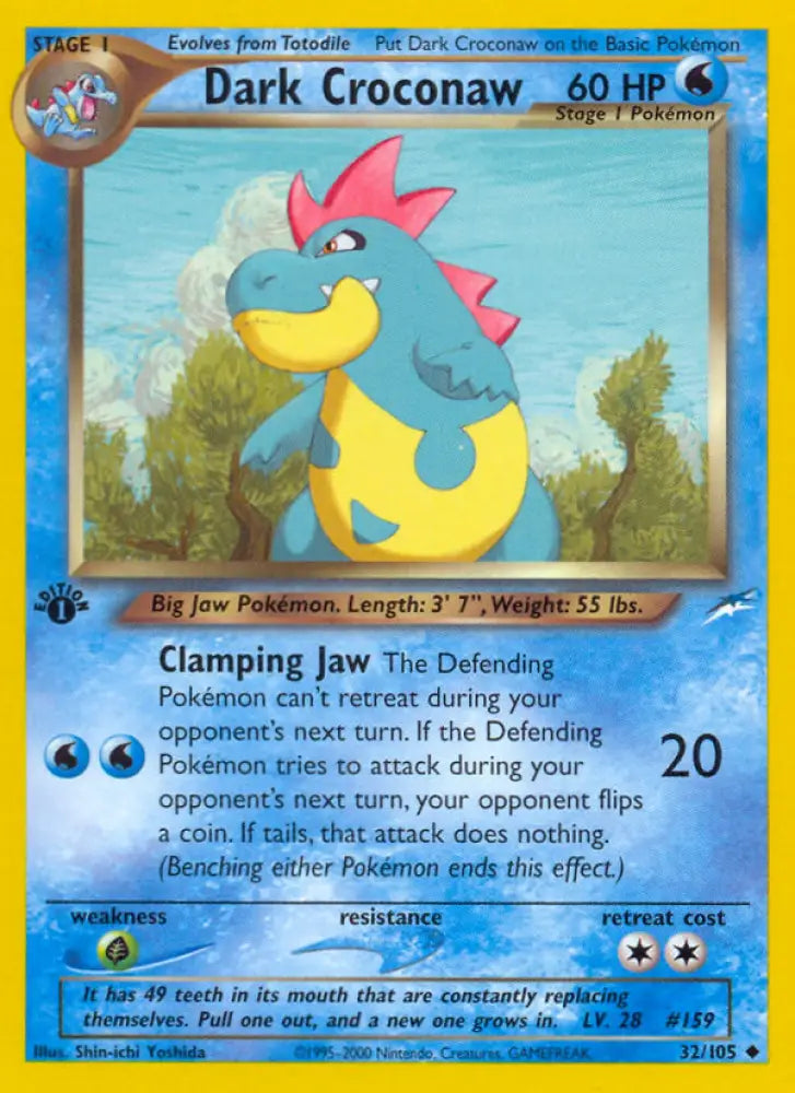 Dark Croconaw (32/105) [Neo Destiny 1st Edition] - Pokemon Single
