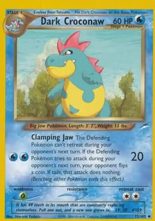 Dark Croconaw (32/105) [Neo Destiny Unlimited] - Pokemon Single