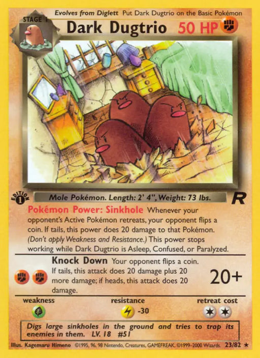 Dark Dugtrio (23/82) [Team Rocket 1st Edition] - Pokemon Single