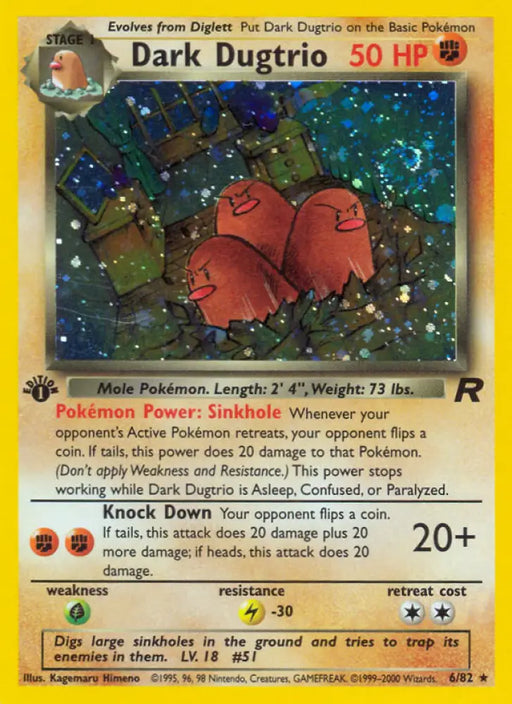 Dark Dugtrio (6/82) [Team Rocket 1st Edition] - Pokemon Single