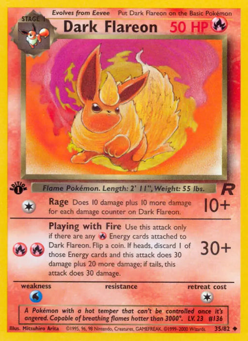 Dark Flareon (35/82) [Team Rocket 1st Edition] - Pokemon Single