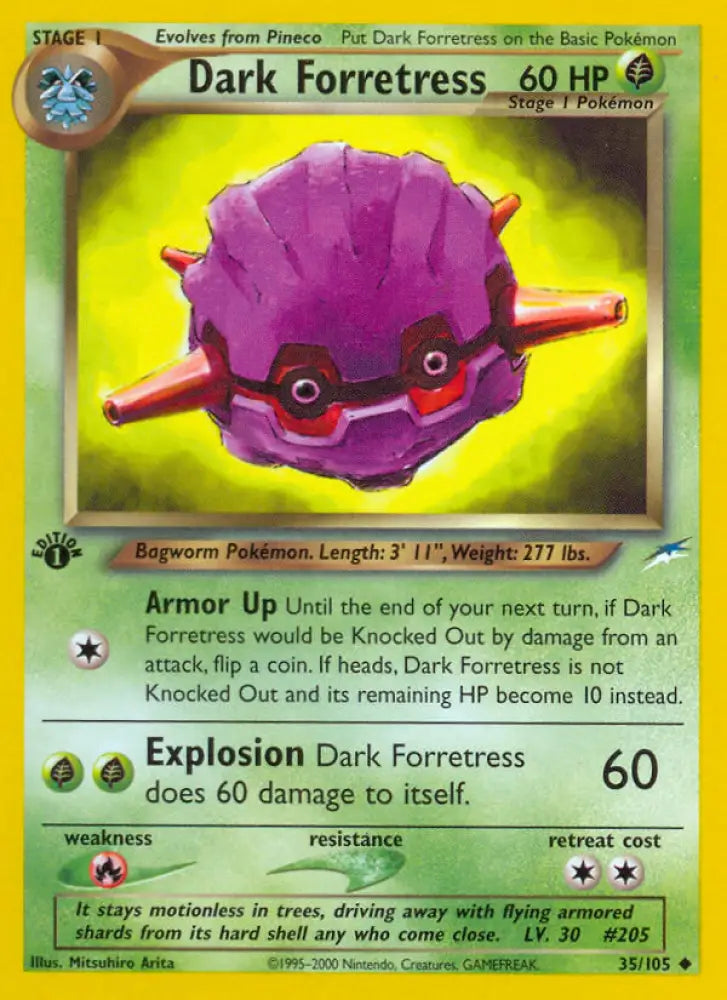 Dark Forretress (35/105) [Neo Destiny 1st Edition] - Pokemon Single