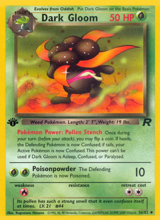 Dark Gloom (36/82) [Team Rocket 1st Edition] - Pokemon Single