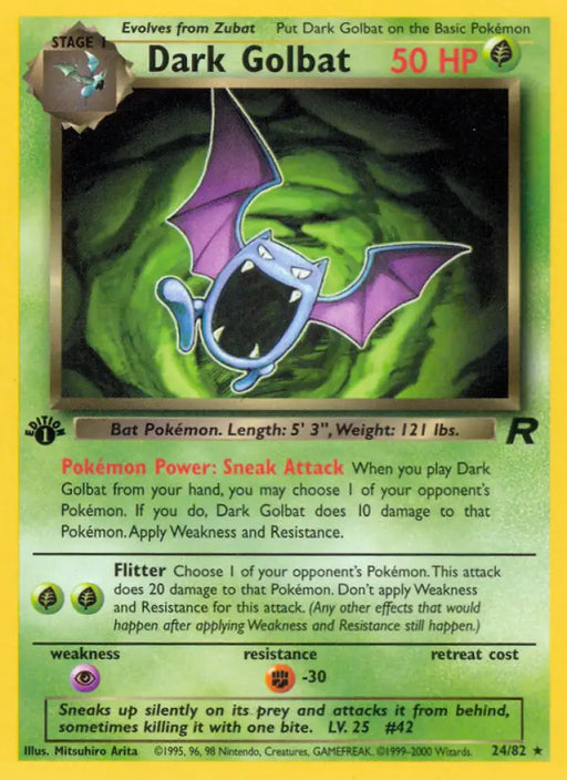 Dark Golbat (24/82) [Team Rocket 1st Edition] - Pokemon Single