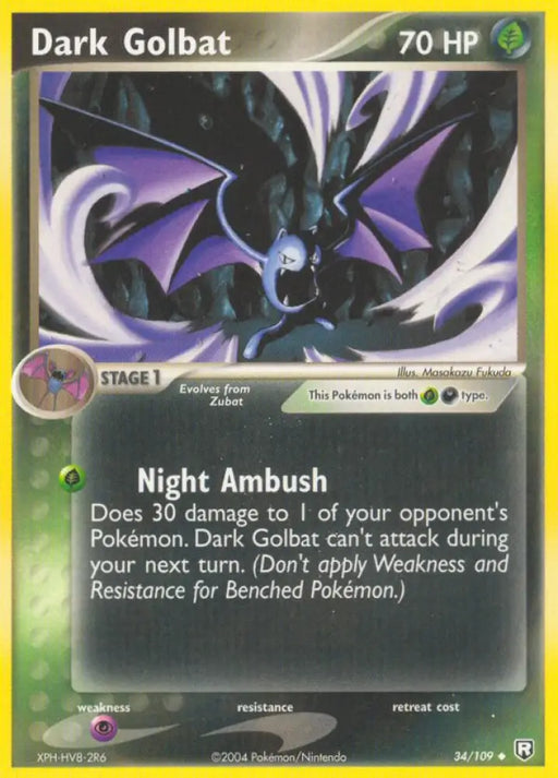Dark Golbat (34/109) [EX: Team Rocket Returns] - Pokemon Single